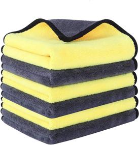img 1 attached to Highly Absorbent Microfiber Car Wash Towels - Soft Cleaning Cloth for Vehicle Detailing, Drying & Interior, Lint-Free, 600GSM, 6 Pack 16 x 16 inches