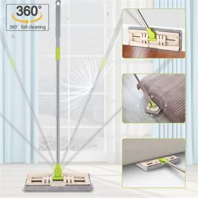 img 3 attached to 🧹 Versatile Microfiber Mop for Hardwood Floors - 4 Reusable Pads Included, Ideal for Dry/Wet Cleaning on Laminate/Tile Surfaces, Enhanced Handle Flat Mop with Bonus Dirt Removal Scrubber