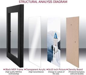 img 2 attached to 🖼️ Stylish 8x10 Black Picture Frame: Wall/Tabletop Display, Ready to Hang, Ideal for Home Decoration