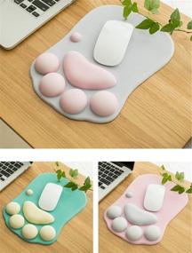 img 2 attached to Cat Paw Mouse Pad With Wrist Support Soft Gel Wrist Rest Pad Cute Design - Cushion Comfort Mousepad Computer Mac Laptop Mouse Mat Desk Decor (Grey)