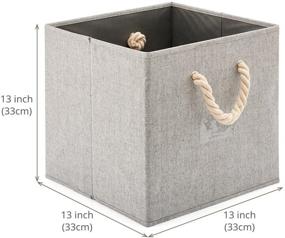 img 3 attached to 🗄️ EZOWare Gray Storage Shelves Cube Bins: Collapsible 13x13x13 inch Organizer with Cotton Rope Handle for Efficient Storage Solution