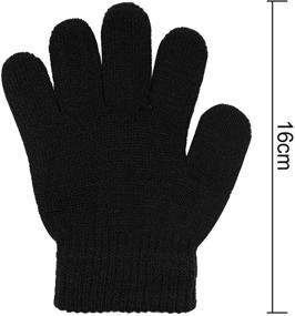 img 3 attached to 🧤 Cooraby Winter Stretchy Knitted Mittens: Stylish Girls' Accessories for Cold Weather