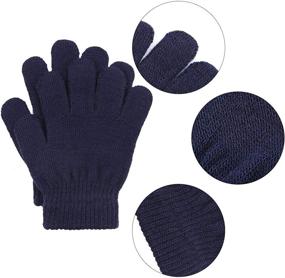 img 2 attached to 🧤 Cooraby Winter Stretchy Knitted Mittens: Stylish Girls' Accessories for Cold Weather