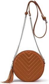 img 4 attached to 👜 Quilted Leather Crossbody Handbags & Wallets for Women with Tassel Detail