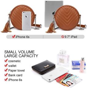 img 1 attached to 👜 Quilted Leather Crossbody Handbags & Wallets for Women with Tassel Detail