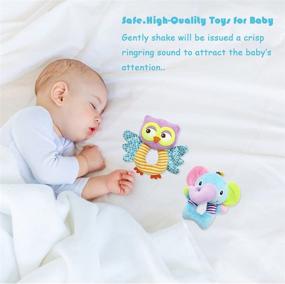 img 3 attached to 👶 Bloobloomax Baby Car Seat Toys - Infant Soft Plush Rattle, Cute Animal Doll - Early Development Hanging Stroller Toys for Newborn Boys and Girls - Ideal Gifts (Set of 2)
