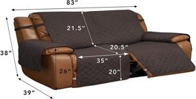 img 2 attached to 🛋️ Easily Adaptable Reversible Sofa Cover for Double Recliner: Ultimate Furniture Protector with Elastic Straps, Ideal for Kids, Dogs, and Pets (2 Seater, Chocolate/Beige)