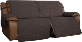 img 4 attached to 🛋️ Easily Adaptable Reversible Sofa Cover for Double Recliner: Ultimate Furniture Protector with Elastic Straps, Ideal for Kids, Dogs, and Pets (2 Seater, Chocolate/Beige)
