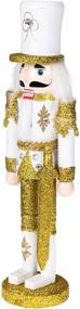 img 1 attached to Clever Creations Gold and White Soldier 12 Inch Nutcracker: Festive Christmas Décor for Shelves and Tables