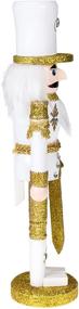 img 3 attached to Clever Creations Gold and White Soldier 12 Inch Nutcracker: Festive Christmas Décor for Shelves and Tables