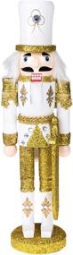 img 4 attached to Clever Creations Gold and White Soldier 12 Inch Nutcracker: Festive Christmas Décor for Shelves and Tables