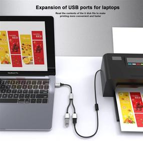 img 2 attached to 🔌 MOGOOD USB-Sплиттер-кабель - адаптер для разделения USB на два порта с питанием USB 2.0, удлинительный шнур для зарядки и передачи данных - идеально подходит для ноутбука, Mac и автомобиля.