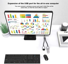 img 1 attached to 🔌 MOGOOD USB-Sплиттер-кабель - адаптер для разделения USB на два порта с питанием USB 2.0, удлинительный шнур для зарядки и передачи данных - идеально подходит для ноутбука, Mac и автомобиля.