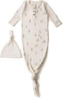 makemake organics: organic baby sleep gown with knotted baby blanket - wearable sleeper gown & tie sleep sack for newborns (0-3 months) logo