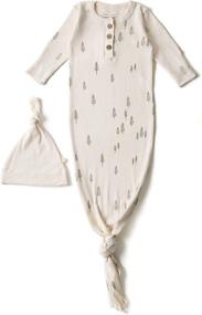 img 4 attached to Makemake Organics: Organic Baby Sleep Gown with Knotted Baby Blanket - Wearable Sleeper Gown & Tie Sleep Sack for Newborns (0-3 Months)