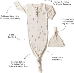 img 3 attached to Makemake Organics: Organic Baby Sleep Gown with Knotted Baby Blanket - Wearable Sleeper Gown & Tie Sleep Sack for Newborns (0-3 Months)