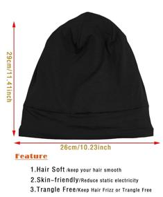 img 2 attached to 🎀 Harewom Hair Wraps: Premium Silk-lined Bonnet for Women and Men - Curly Hair Satin Sleep Cap and Hair Buff