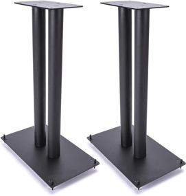 img 4 attached to 🔊 Vega A/V Systems 24” Steel Speaker Stands - Heavy Duty, Fillable Base for Medium to Large Bookshelf Speakers - Set of 2 with Carpet Spikes - 11" x 11" 4mm Steel Base, 6" x 6" Speaker Pedestal