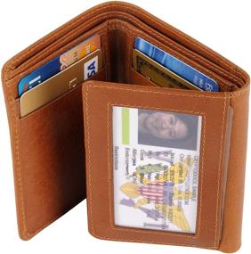 img 2 attached to 💼 Trifold Leather Wallet for Men with RFID Blocking - Essential Accessories for Today's Generation