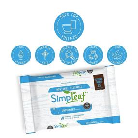 img 3 attached to 🌿 Simpleaf Flushable Wet Wipes, Eco-Friendly & Paraben-Free, Alcohol-Free & Hypoallergenic for Sensitive Skin, Unscented Soothing Aloe Vera Formula (50 Counts) - 3 Pack