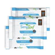 🌿 simpleaf flushable wet wipes, eco-friendly & paraben-free, alcohol-free & hypoallergenic for sensitive skin, unscented soothing aloe vera formula (50 counts) - 3 pack logo