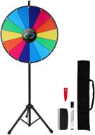 🎡 voilamart 24 inch prize wheel with folding tripod floor stand - height adjustable 14 slots, color dry erase spin wheel spinner game - dry erase & marker pen included - trade show fortune spinning game логотип