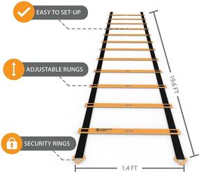 img 1 attached to Premium Speed Training Set - Agility Ladder, Bungee Resistance Cord, Adjustable Hurdles, Sport Cones, Exercise Folder - Enhance Acceleration & Speed