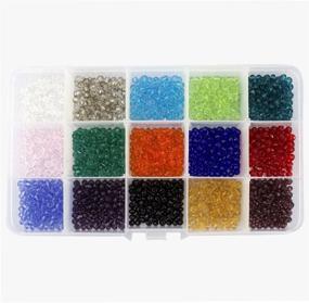 img 1 attached to 📿 Wholesale Mix Lot 4mm Briolette Faceted Rondelle Crystal Glass Beads for Jewelry Making - 1500 pcs with Container Box (LolliBeads TM)