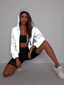 img 1 attached to MakeMeChic Womens Reflective Drawstring Windbreaker