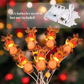 img 2 attached to 🎄 Gorgeous Moment 10ft 30 LED String Lights Reindeer Christmas Holiday Decor Indoor USB & Battery Operated Fairy Twinkle Lights - Remote Dimmable, 8 Lighting Modes, for New Year Party, Xmas Tree Gift