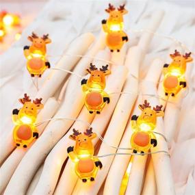 img 4 attached to 🎄 Gorgeous Moment 10ft 30 LED String Lights Reindeer Christmas Holiday Decor Indoor USB & Battery Operated Fairy Twinkle Lights - Remote Dimmable, 8 Lighting Modes, for New Year Party, Xmas Tree Gift