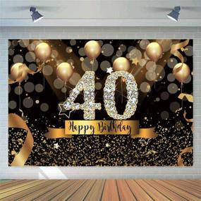 img 1 attached to 🎉 Sensfun 7x5ft Glitter Black and Gold Balloons Backdrop for 40th Birthday Party Photography - Perfect for Adult Fabulous 40 Celebration, Shining Diamond Fifty Years Old Photo Booth Decorations and Banner