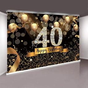 img 3 attached to 🎉 Sensfun 7x5ft Glitter Black and Gold Balloons Backdrop for 40th Birthday Party Photography - Perfect for Adult Fabulous 40 Celebration, Shining Diamond Fifty Years Old Photo Booth Decorations and Banner