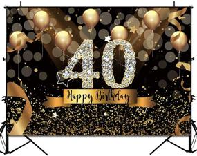 img 2 attached to 🎉 Sensfun 7x5ft Glitter Black and Gold Balloons Backdrop for 40th Birthday Party Photography - Perfect for Adult Fabulous 40 Celebration, Shining Diamond Fifty Years Old Photo Booth Decorations and Banner