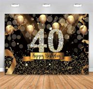 🎉 sensfun 7x5ft glitter black and gold balloons backdrop for 40th birthday party photography - perfect for adult fabulous 40 celebration, shining diamond fifty years old photo booth decorations and banner logo