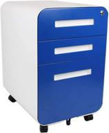 💙 bindertek glide steel 3-drawer locking mobile file cabinet - letter/legal size - blue (assembled) logo