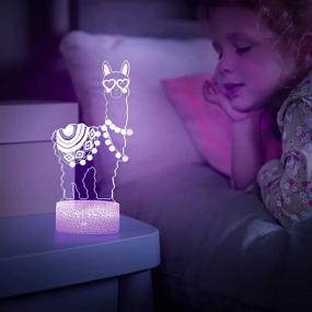 img 1 attached to 3D Visual Bulbing Lampen: Color-changing USB Touch Night Light for Children's Room Décor and Festive Gift - Llama