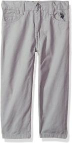 img 2 attached to 👖 U.S. Polo Assn. Boys' 5 Pocket Twill Pants: Stylish and Durable Bottoms for Boys