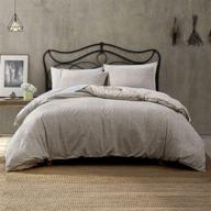 🛏️ brielle home callan boho chic 3pcs bedding set - 100% cotton texture printed comforter set with 2 shams - all season - taupe, king/cal king logo