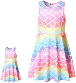 img 4 attached to 👗 Stylish Sleeveless Girls' Clothing: America Matching Dresses Clothes