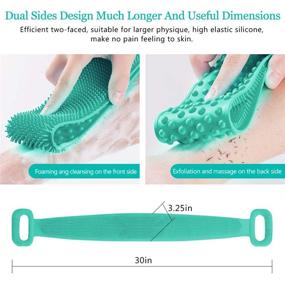 img 2 attached to Extra Long Silicone Body Scrubber for Shower - 35.5 inches/90 cm CONBOLA 🧼 Easy-to-Clean Exfoliating Back Scrubber With Handle - Ideal for Both Men and Women, Long Lasting