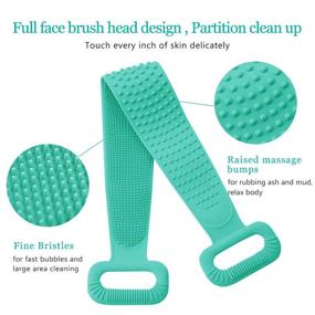 img 3 attached to Extra Long Silicone Body Scrubber for Shower - 35.5 inches/90 cm CONBOLA 🧼 Easy-to-Clean Exfoliating Back Scrubber With Handle - Ideal for Both Men and Women, Long Lasting