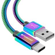 🌈 красочный / переливающийся поляроид usb c кабель - универсальный usb a к usb c кабель для зарядки смартфона - гибкий usb type c зарядный кабель - usb-c кабели для android телефона, планшета, шнур samsung galaxy логотип