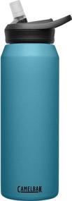 img 4 attached to CamelBak Eddy+ Vacuum Insulated Stainless Steel Water Bottle - 32oz, Larkspur: Stay Hydrated with Style and Thermal Retention