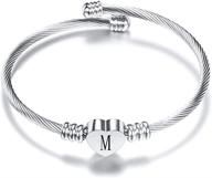 💎 stainless initial engraved bracelet for girls - vqysko girls' jewelry bracelet logo