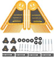 🪚 featherboard safety table saw push block - pack of 2 table fence for woodworking t-slots, miter slots on tablesaws, router tables, and band saws (yellow) logo