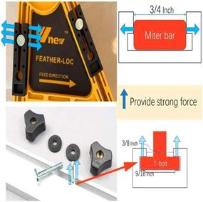 img 3 attached to 🪚 Featherboard Safety Table Saw Push Block - Pack of 2 Table Fence for Woodworking T-Slots, Miter Slots on Tablesaws, Router Tables, and Band Saws (Yellow)