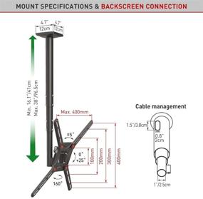 img 1 attached to 📺 Adjustable Barkan TV Ceiling Mount, Fits 29-65 inch Full Motion - Designed for Flat/Curved Screens, Supports up to 88 lbs, Telescopic Height Adjustment, Lifetime Limited Warranty, Compatible with LED OLED LCD - Sleek Black Design