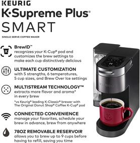 img 2 attached to ☕ Кофеварка Keurig K-Supreme Plus SMART, Single Serve K-Cup Pod с технологией BREWID и MultiStream, 78 унций съемный резервуар, заваривает от 4 до 12 унций, черная нержавеющая сталь.