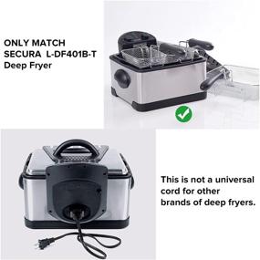 img 1 attached to 🖤 1M Black Secura Magnet Power Cord (Only Compatible with L-DF401B-T Deep Fryer)